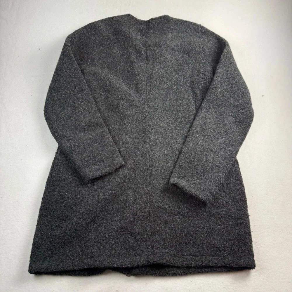 Orvis‎ Womens Charcoal Grey Wool Blend Full Zip Longline Cardigan Sweater Coat M